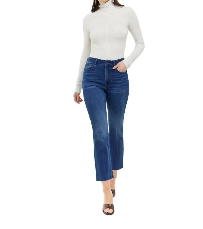 women's modern straight-leg jeans -Linden Cropped Jeans In Blue Note