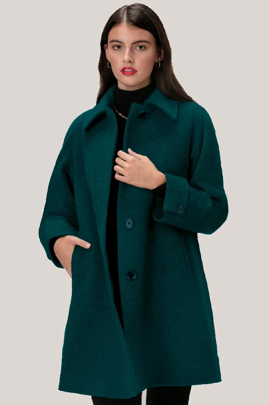 stylish fleece-lined coat for women -TRINITY Wool & Cashmere Swing Coat 3174