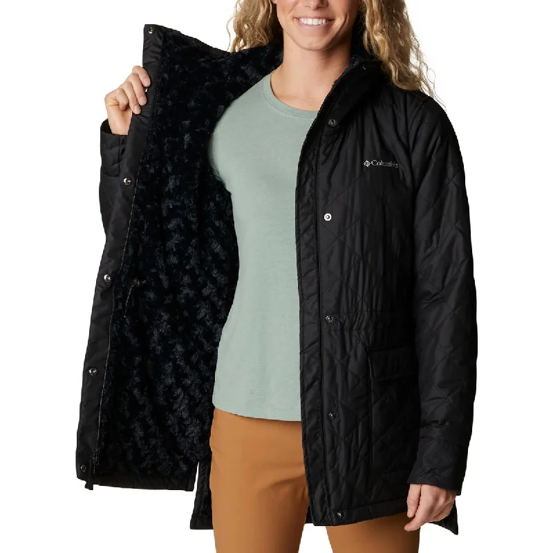 ladies' quilted coat -Columbia Womens Quilted Midi Parka Coat