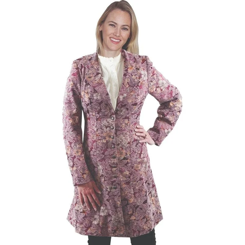 warm padded coat for women -Scully Western Coat Womens Wahmaker Jacquard Frock Rose F0_721279