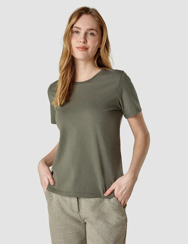 women's off-shoulder knit sweater -Supima Autograph T-shirt Dark Olive