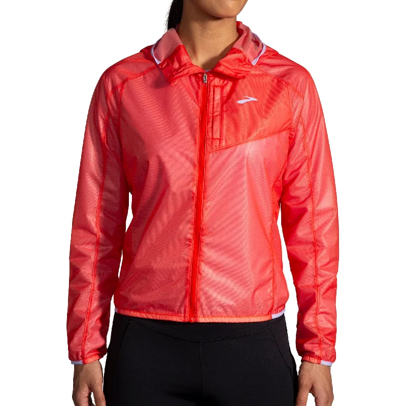 women's thermal long coat -Brooks All Altitude Womens Running Jacket - Red