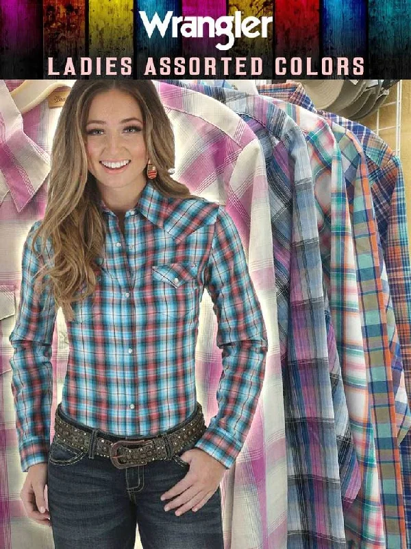 women's off-shoulder top -Wrangler® Western Fashion Shirt Multi