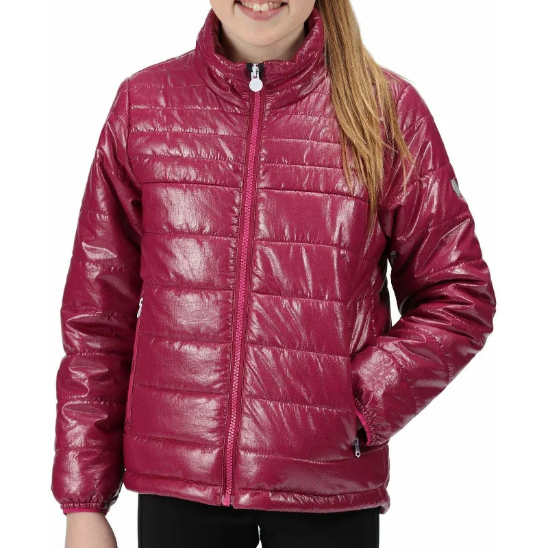 ladies' quilted coat -Regatta Freezeway III Junior Insulated Jacket - Pink