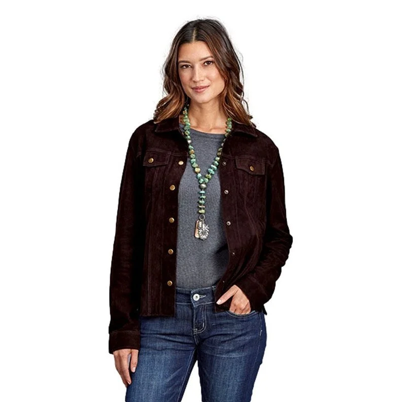 classic women's wool coat -Stetson Western Jacket Womens Shirt Leather Brown 11-050-0539-6057 BR