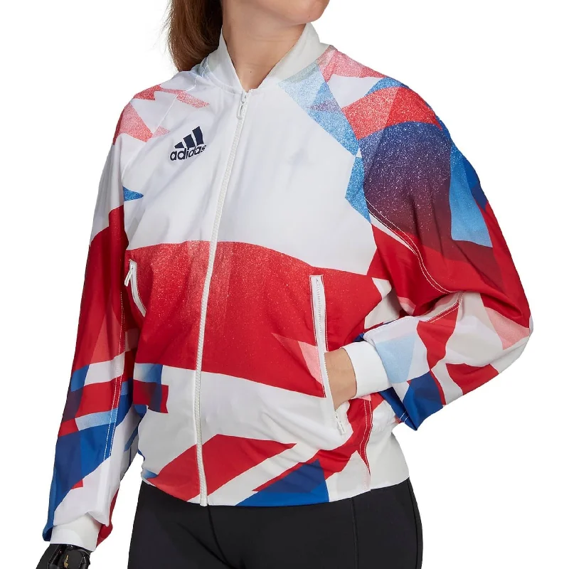 elegant long coat for women -adidas Team GB Podium Womens Jacket - White