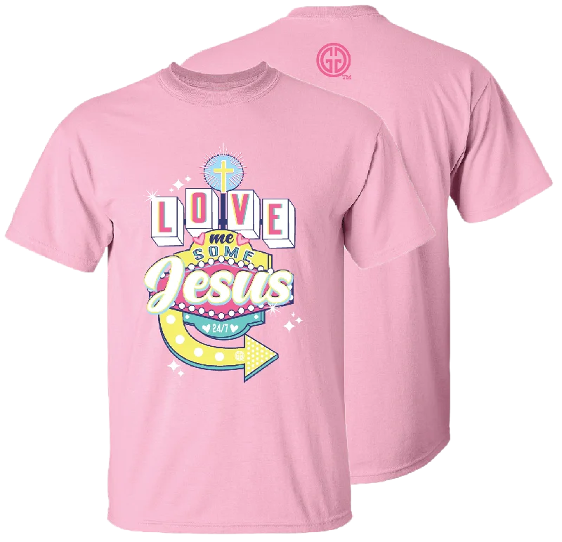 women's classic polo shirt -2655 Love Jesus Sign Light Pink