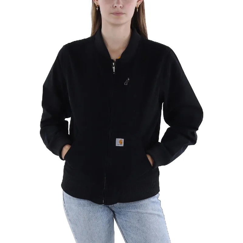 women's classic pea coat -Carhartt Womens Canvas Relaxed Fit Bomber Jacket