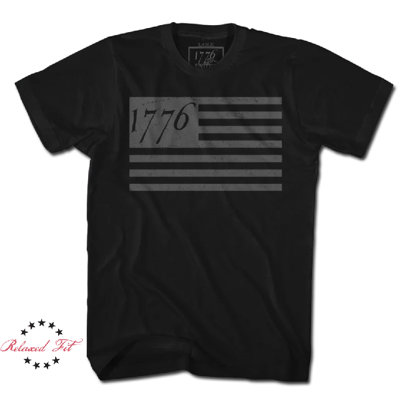 fashionable split hem blouse for women -1776 Flag Tee - Blacked Out (LIMITED) - Women's Relaxed Fit