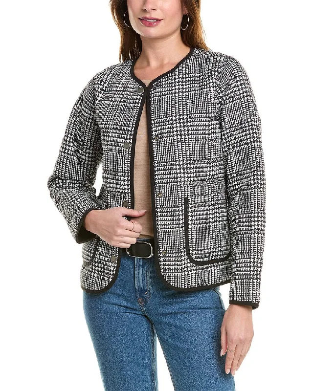 women's slim fit blazer -Brooks Brothers Quilted Reversible Puffer Coat