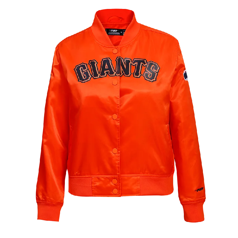 sustainable eco-friendly coat for women -MLB SAN FRANCISCO GIANTS CLASSIC WOMEN'S SATIN JACKET (ORANGE)