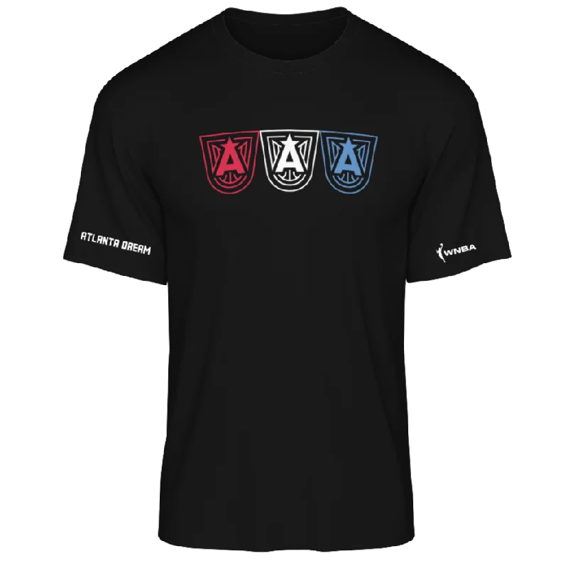 women's twist-front blouse -Atlanta Dream Trifecta Shield T-Shirt