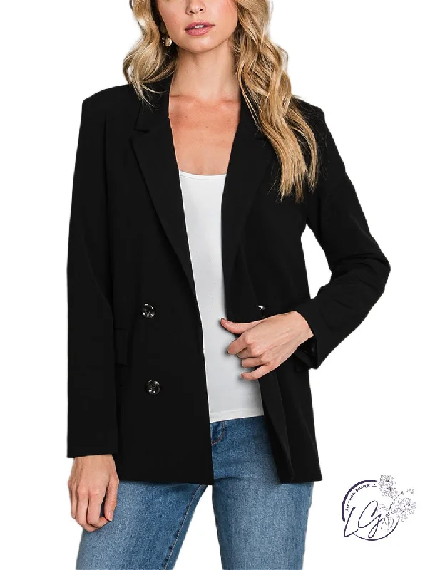 women's biker-style leather jacket -Glamorous Power Blazer