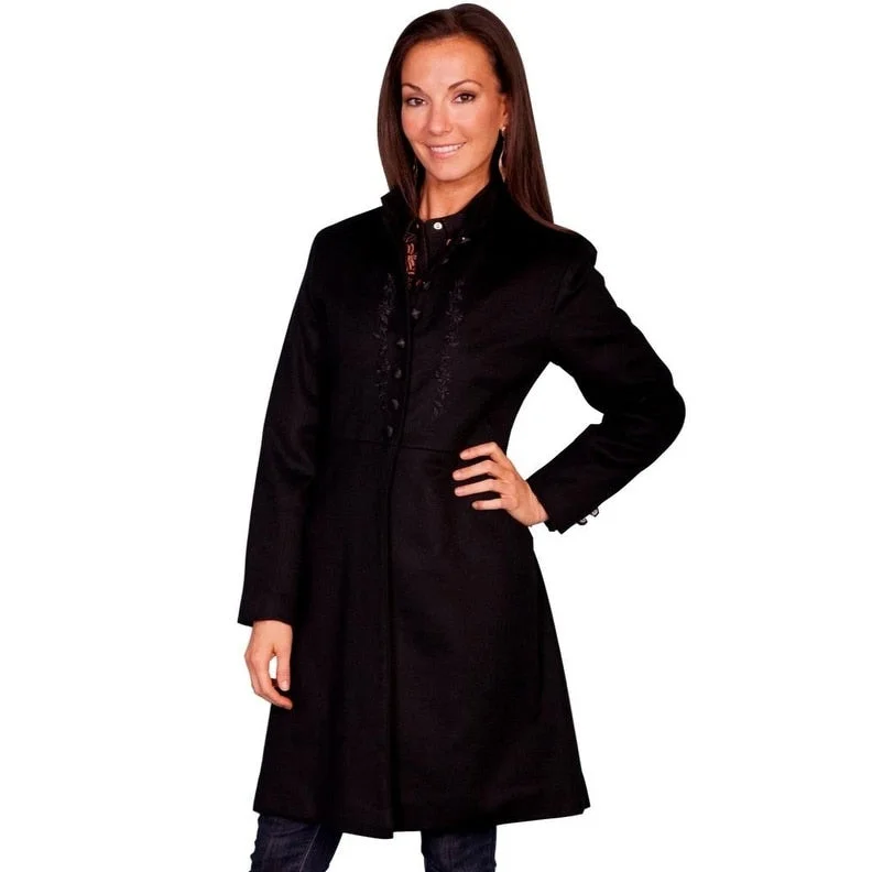 versatile trench coat for ladies -Scully Western Coat Womens Rangewear Frock Embroidery F0_RW603