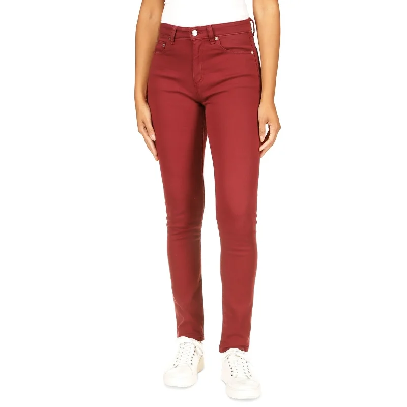 ladies' bootcut denim pants -Michael Kors Women's High Rise Jeans Red