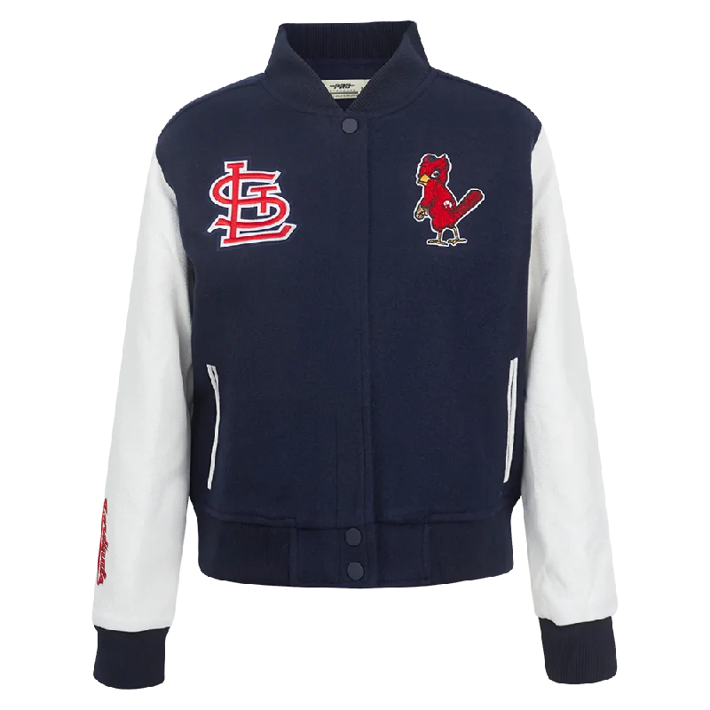 women's reversible coat -MLB ST. LOUIS CARDINALS CLASSIC WOMEN'S WOOL VARSITY JACKET (MIDNIGHT NAVY/WHITE)