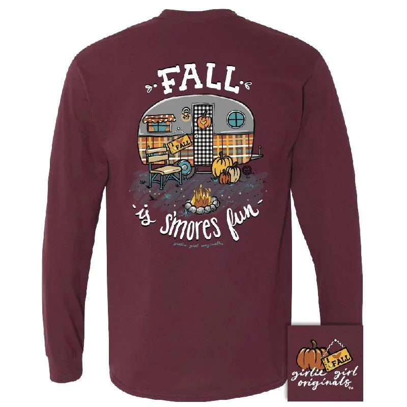 women's casual blouse -Fall S'more Fun - Maroon LS-2442