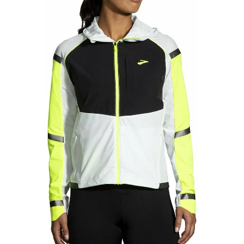 breathable softshell jacket for women -Brooks Carbonite Womens Running Jacket - Grey