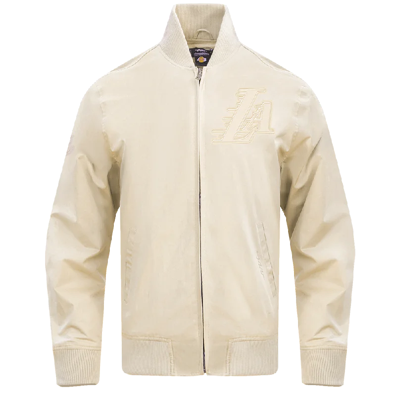 women's travel-friendly jacket -NBA LOS ANGELES LAKERS NEUTRAL TWILL JACKET (EGGSHELL)