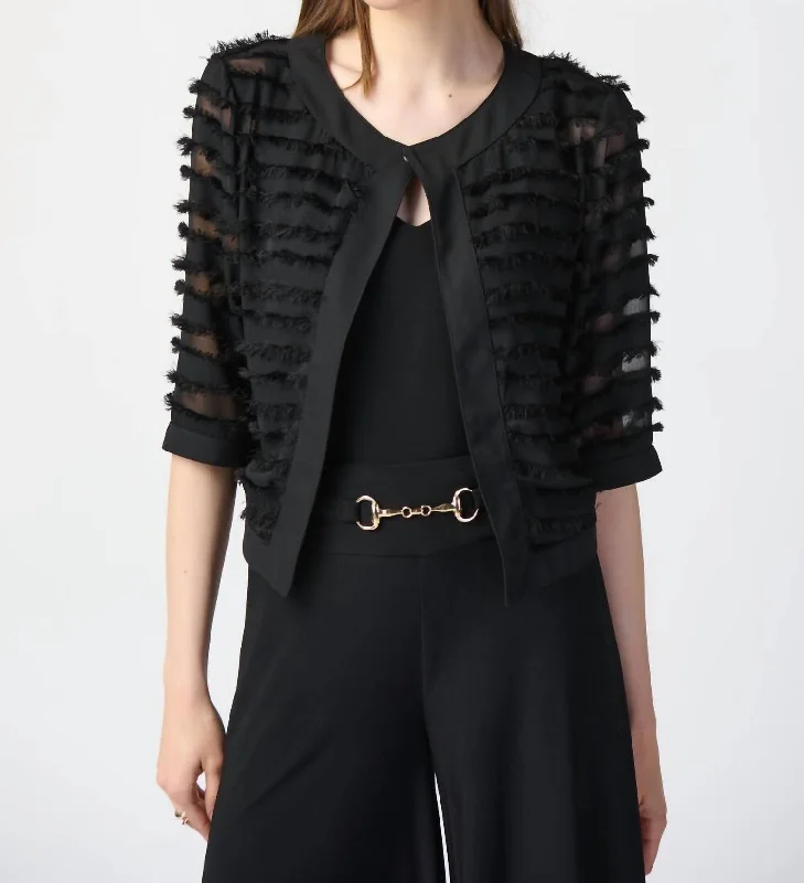 versatile casual coat for women -Evening Jacket In Black