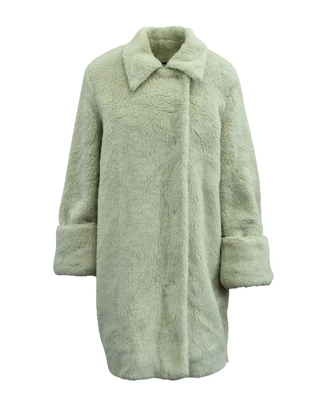 classic trench raincoat for women -Maison Martin Margiela Faux Fur Coat in Ivory Polyester