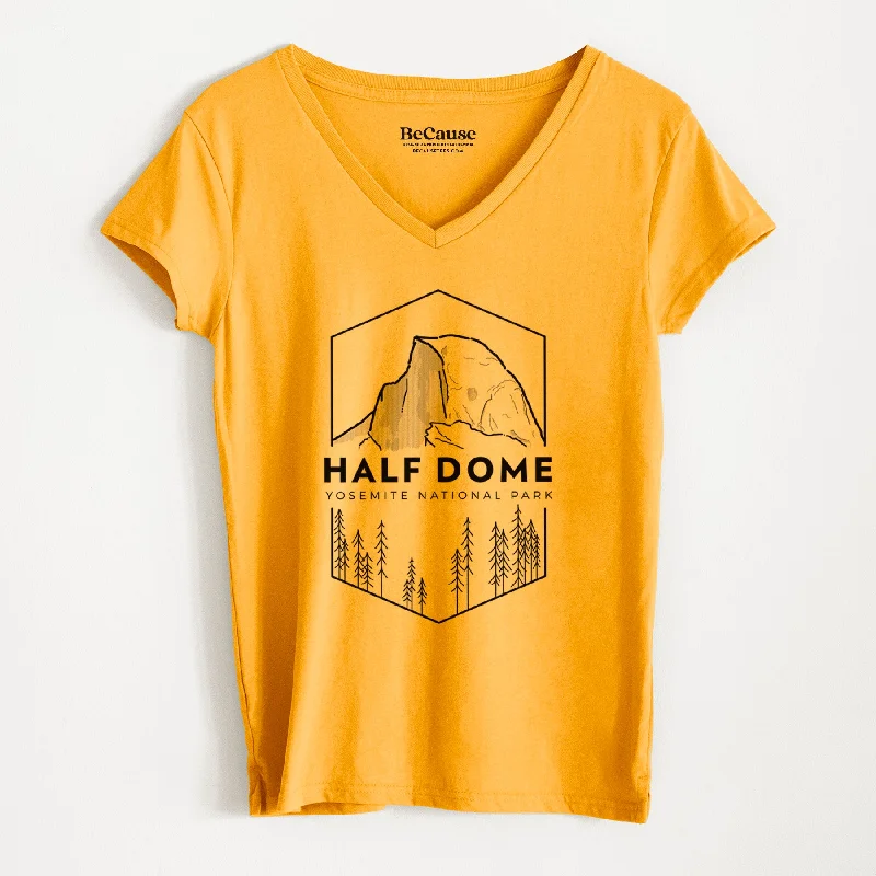 oversized cotton tee for women -Half Dome - Yosemite National Park - Women's 100% Recycled V-neck