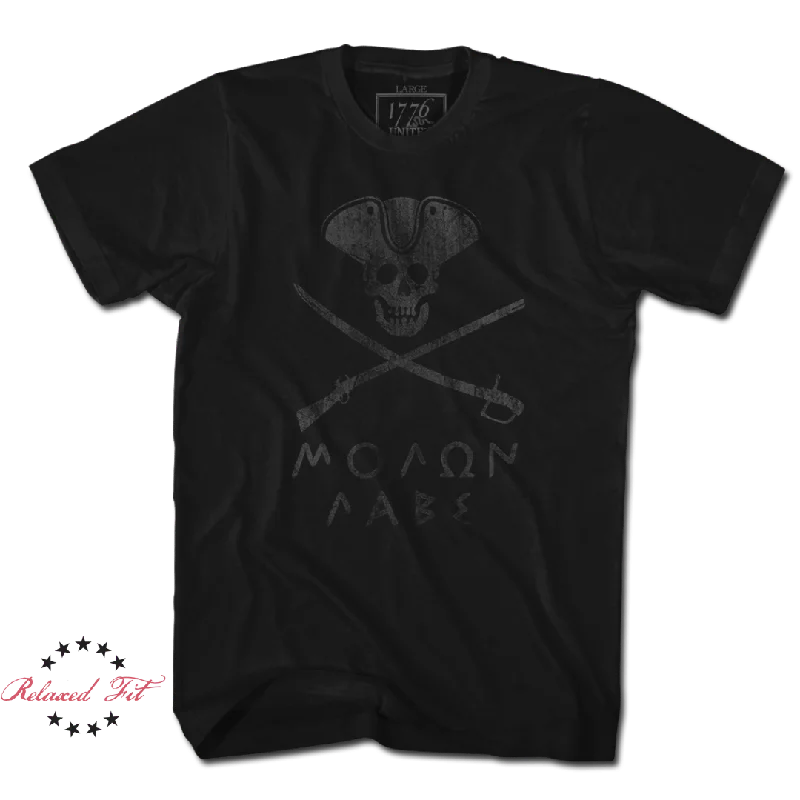 ladies' modern draped top -Molon Labe - Blacked Out (LIMITED) - Women's Relaxed Fit