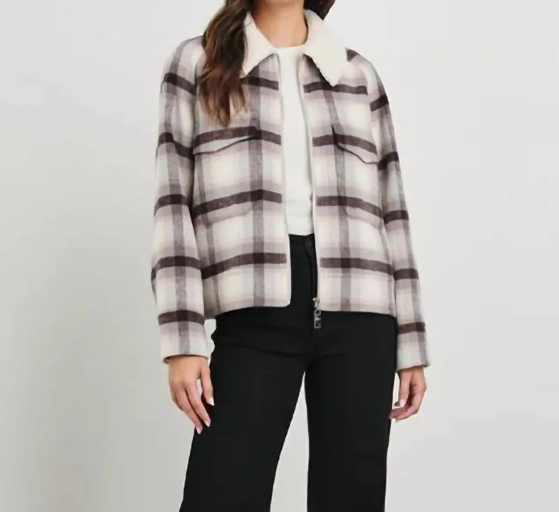 double-layered long coat for women -Cheyenne Jacket In Telluride Plaid