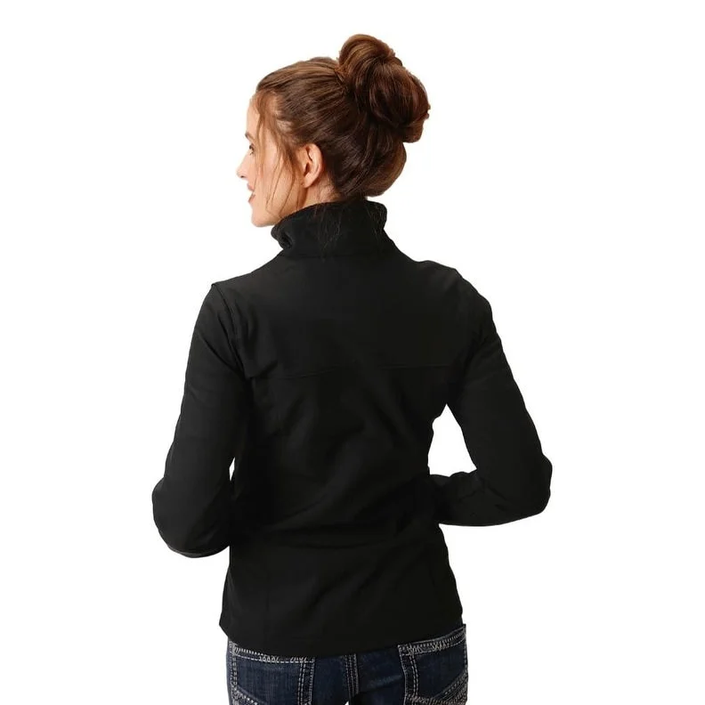 casual zip-up hoodie jacket for women -Roper Western Jacket Womens Lightweight Black 03-098-0780-6002 BL