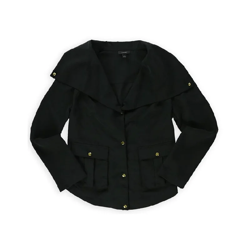 stylish longline coat for women -Apt. 9 Womens Pleated Shirt Jacket