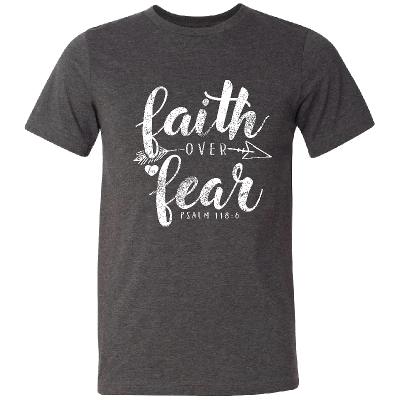 women's sleeveless pleated blouse -LM-24 Faith Over Fear Dark Grey Heather