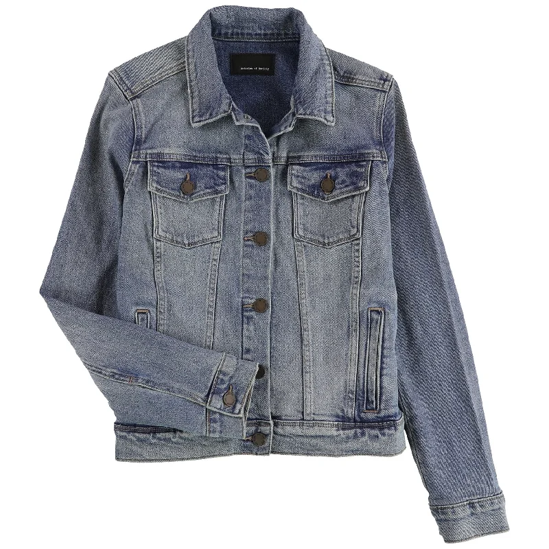 women's casual denim jacket -Articles of Society Womens Taylor Jean Jacket, Blue, Small