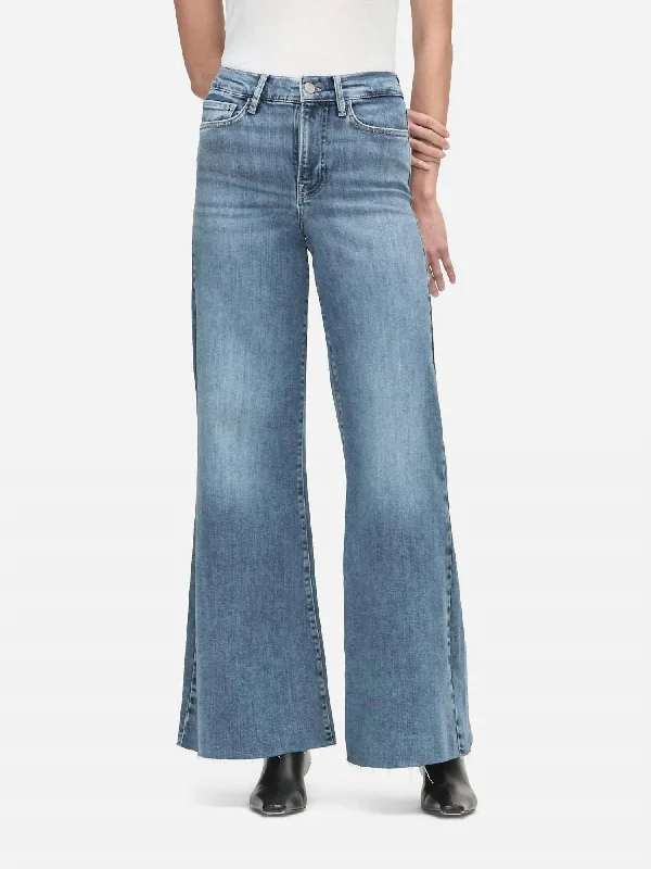 high-waisted bootcut jeans for women -Le Palazzo Crop Raw Fray High-Rise Jean In Whimsy