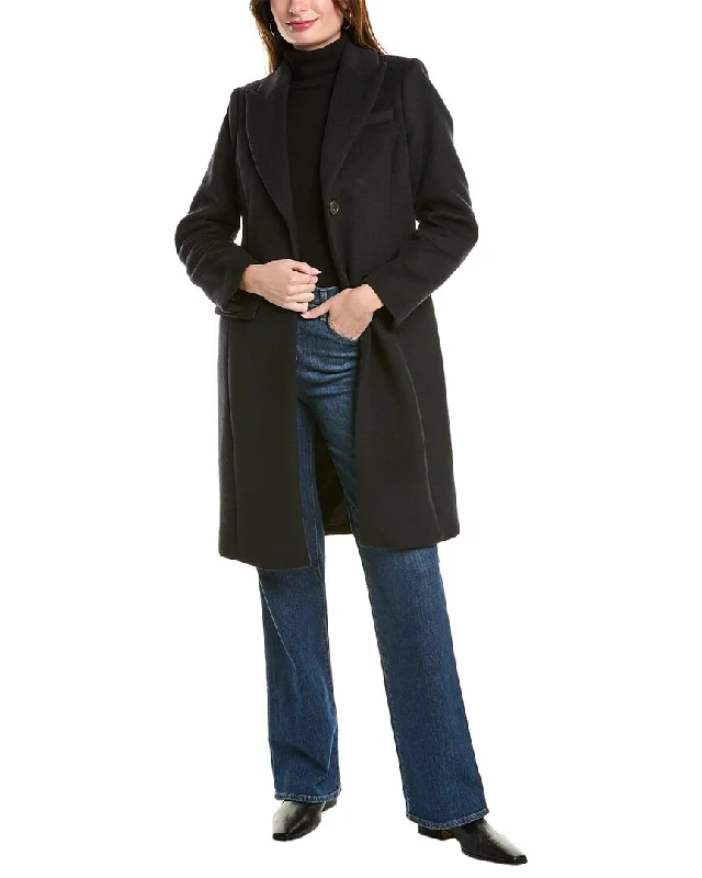 ladies' insulated ski jacket -Brooks Brothers Wool-Blend Coat