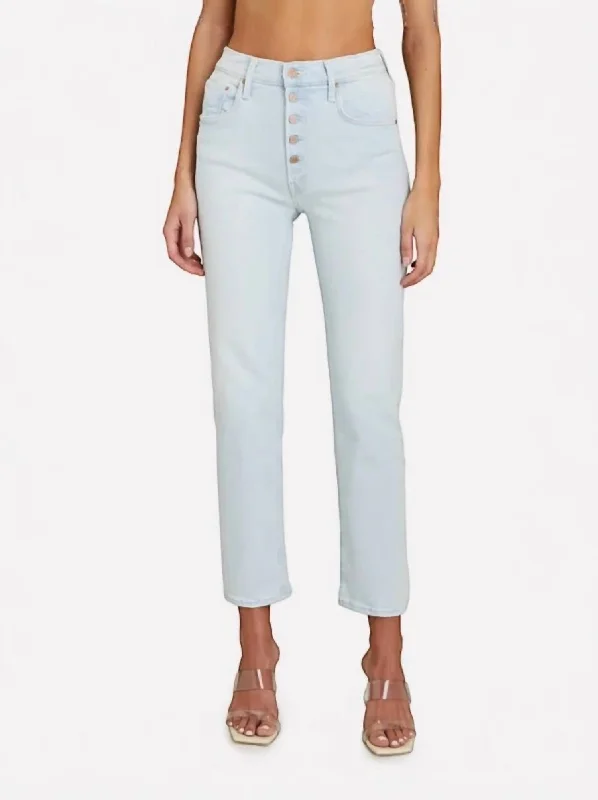 ladies' soft stretch mom jeans -Pixie Tomcat Ankle Jeans In Pina Coloda