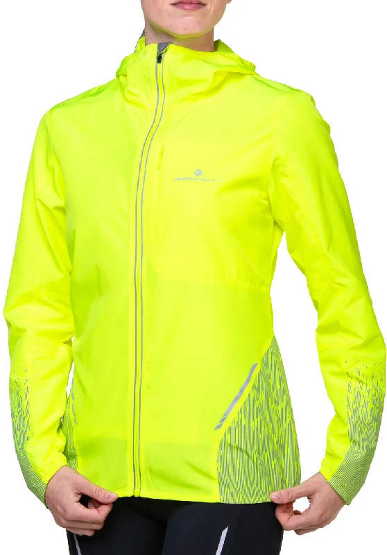 sleek minimalist coat for women -Ronhill Tech Reflect Womens Running Jacket - Yellow