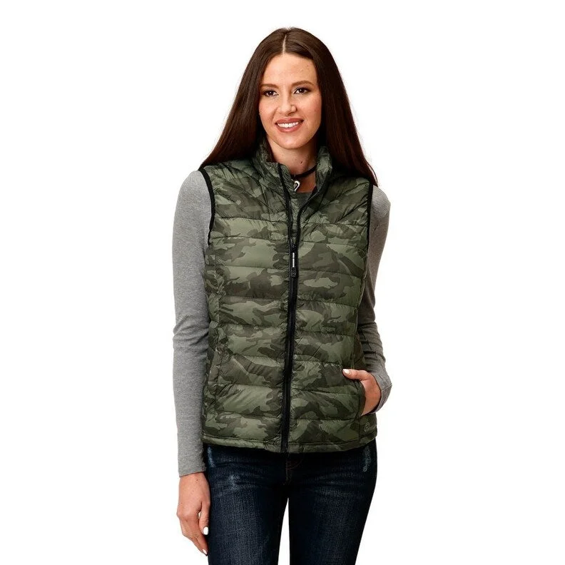 women's relaxed boyfriend blazer -Roper Western Vest Womens Lightweight Green 03-098-0685-6134 GR