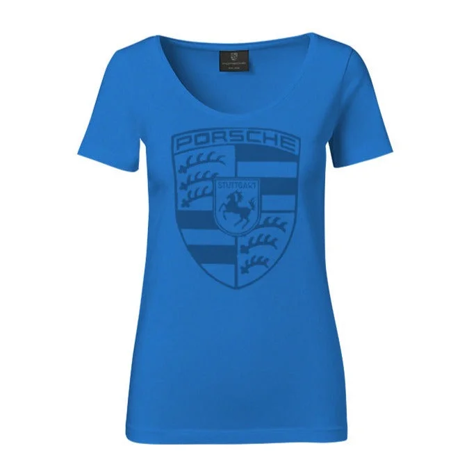 women's oversized sweatshirt -Porsche Crest Women's T-Shirt - Blue (US-market release)