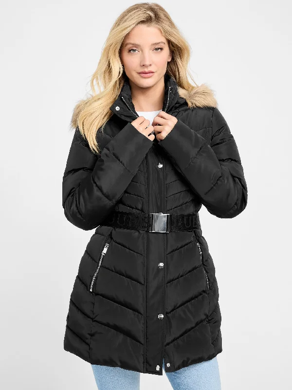 ladies' puffer jacket -Stevie Hooded Puffer Coat