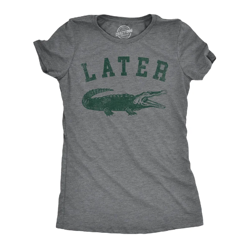 stylish ruffle blouse for women -Later Alligator Women's T Shirt