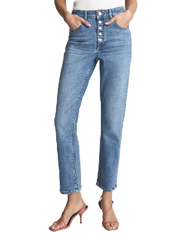 high-rise mom jeans for women -Reiss Bailey High-Rise Straight Jean