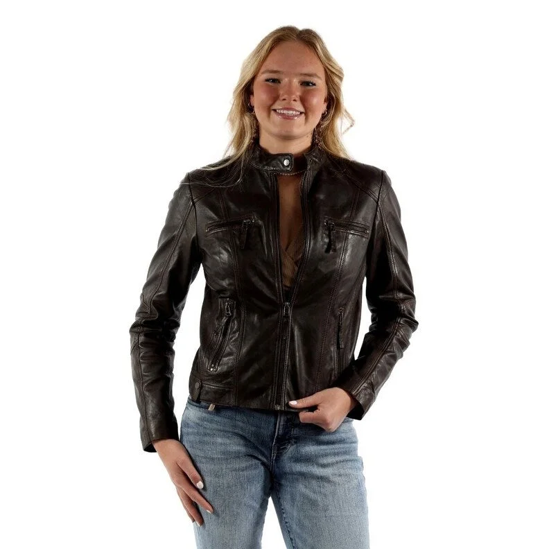 warm padded coat for women -Scully Western Jacket Womens Tailored Zip Closure Pockets F0_L8