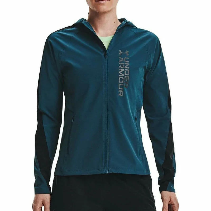 ladies' wool overcoat -Under Armour OutRun The Storm Womens Running Jacket - Blue