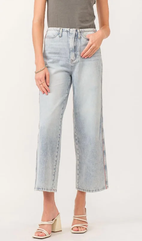 women's modern straight-leg jeans -Polly Wide Leg Jean In Naples Wash