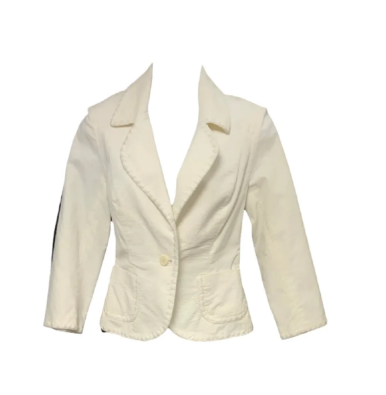 sleek satin bomber jacket for women -Susana Monoco Women's Cord Blazer White 6