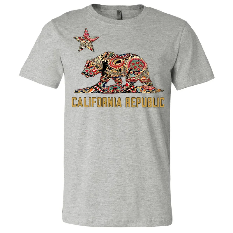 women's minimalist turtleneck top -California Republic Paisley Asst Colors Mens Lightweight Fitted T-Shirt/tee