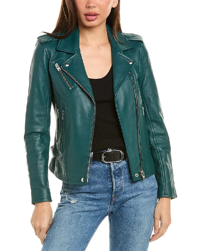 classic women's wool coat -IRO Newhan Leather Jacket