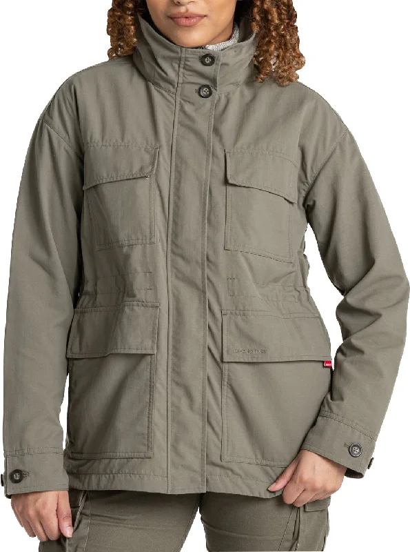 zip-up casual anorak jacket for women -Craghoppers NosiLife Adventure Womens Jacket - Green