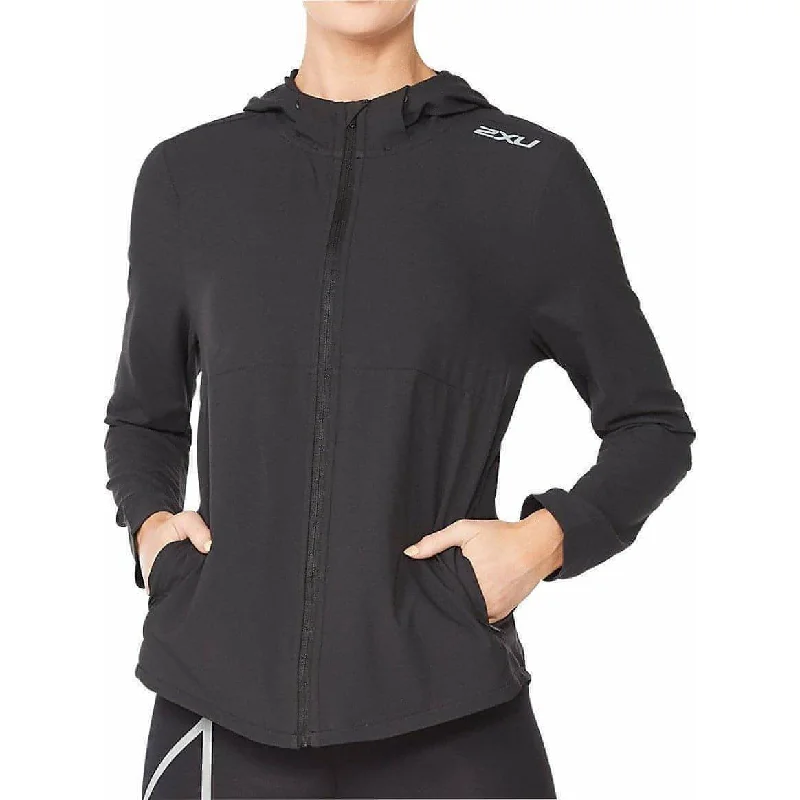 ladies' designer overcoat -2XU Aero Womens Running Jacket - Black