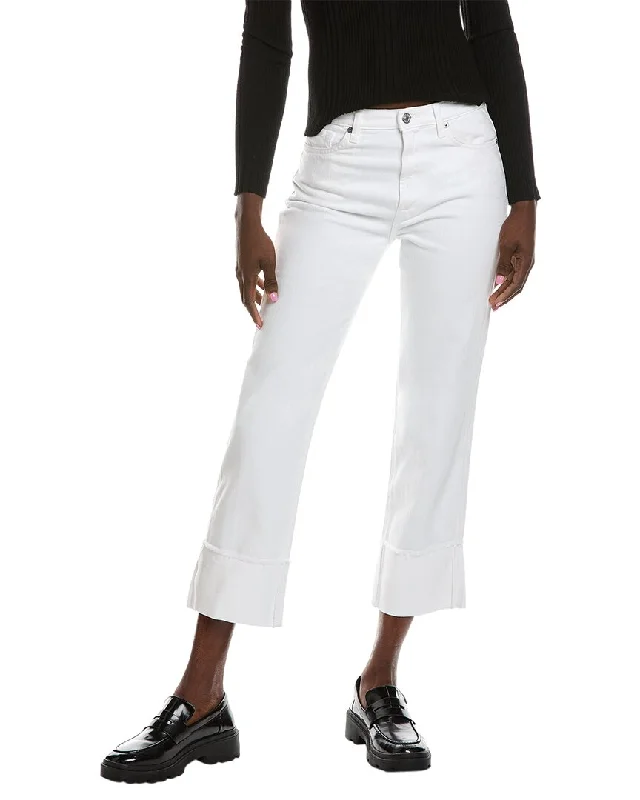 women's stretchy skinny jeans -7 For All Mankind Logan White Stovepipe Jean